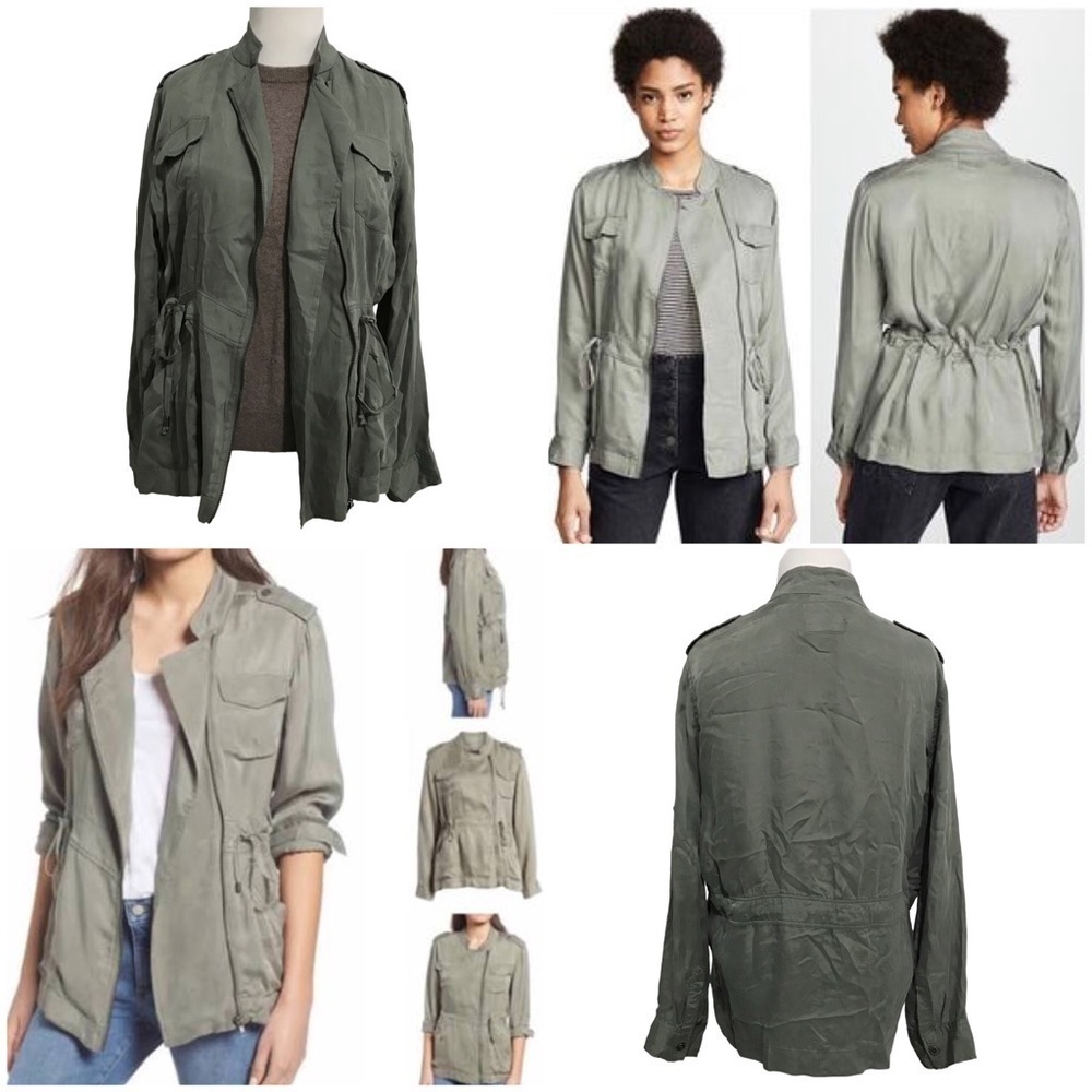 Rails Miles Utility Jacket Jayden Sage Cinched Waist Size Small